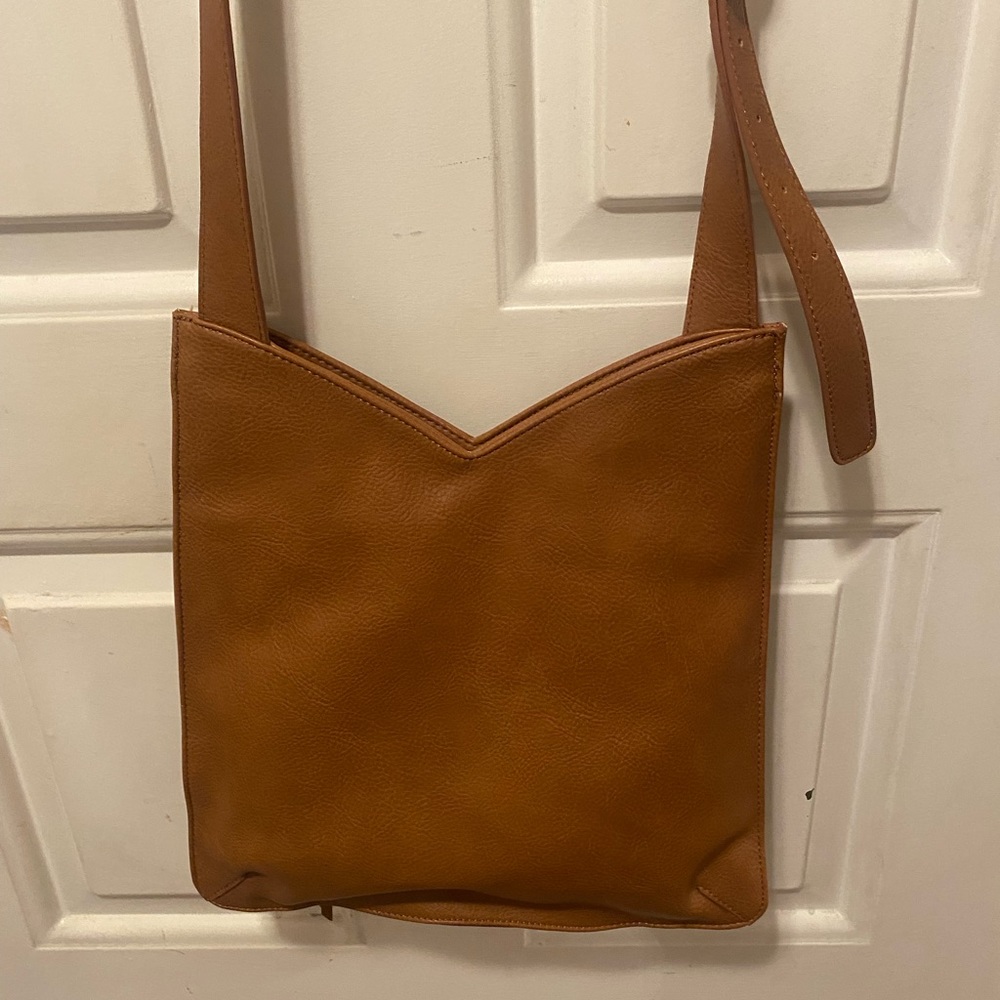 ❌❌ SOLD ❌❌ Joe's Jeans Faux Leather Rust Brown Crossbody Messenger Bag Purse - Picture 2 of 16